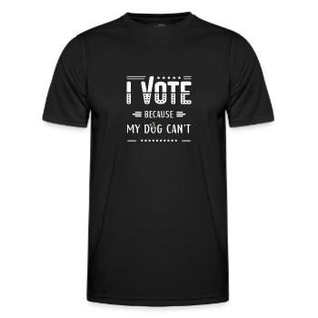 ICH WÄHLE, weil mein Hund nicht kann - Männer Funktions-T-Shirt - Schwarz - Vorne - AI Model Male 178 dark (178cm)