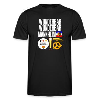 Mannheim - Männer Funktions-T-Shirt - Schwarz - Vorne - AI Model Male 178 dark (178cm)
