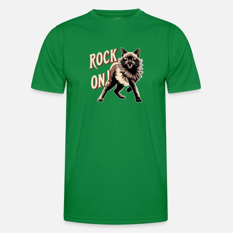 Chat - Rock on T-shirt sport Homme