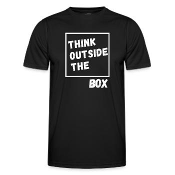 Think outside the Box. Thinking differently - Men's Functional T-Shirt - black - Front - AI Model Male 178 dark (178cm)