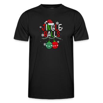 Jingle Balls Tinsel Tits Funny Matching Couple Che - Männer Funktions-T-Shirt - Schwarz - Vorne - AI Model Male 178 dark (178cm)