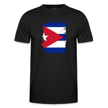 Kuba Flagge Karibik Urlaub Cuba Reise Havanna - Männer Funktions-T-Shirt - Schwarz - Vorne - AI Model Male 178 dark (178cm)
