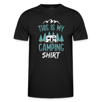 Camping Camper Wohnmobil Campingplatz - Männer Funktions-T-Shirt - Schwarz - Vorne - AI Model Male 178 dark (178cm)