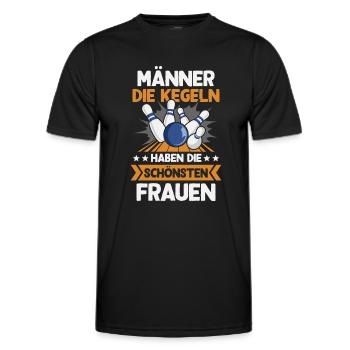Kegeln Kegler Kegel Männer Kegelbahn Kegeltour - Männer Funktions-T-Shirt - Schwarz - Vorne - AI Model Male 178 dark (178cm)