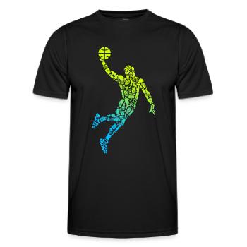 Basketball Symbols Boys Basketball Player - Men's Functional T-Shirt - black - Front - AI Model Male 178 dark (178cm)