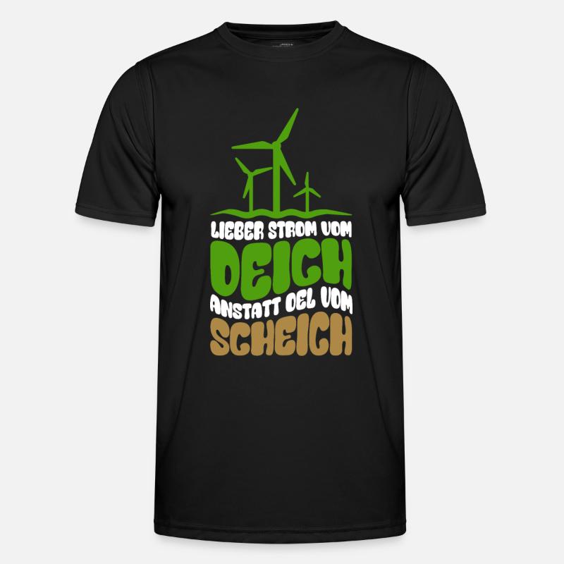 Windenergie - Windkraft - Strom vom Deich Männer Funktions-T-Shirt