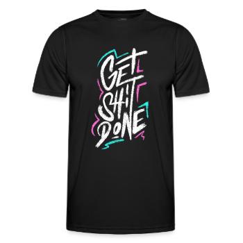 Faites de la merde - T-shirt sport Homme - noir - Devant - AI Model Male 178 dark (178cm)
