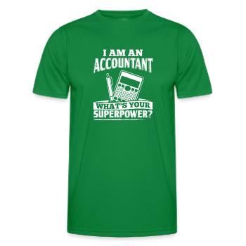 Funny Accounting Accountant Shirt I Am A - Men's Functional T-Shirt - kelly green - Front - AI Model Male 178 dark (178cm)