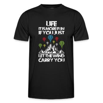 Je n’arrête pas toujours de regarder les montgolfières - T-shirt sport Homme - noir - Devant - AI Model Male 178 dark (178cm)