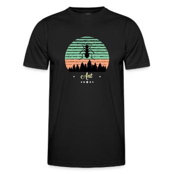 Ant Insect Vintage Retro Animals Sunset - Men's Functional T-Shirt - black - Front - AI Model Male 178 dark (178cm)