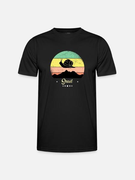 Etana vintage retro eläinten auringonlasku - Miesten tekninen t-paita - musta