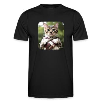 Archer's Purrfection - Männer Funktions-T-Shirt - Schwarz - Vorne - AI Model Male 178 dark (178cm)