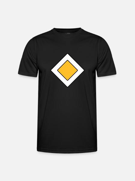 Vorfahrtsschild - Männer Funktions-T-Shirt - Schwarz