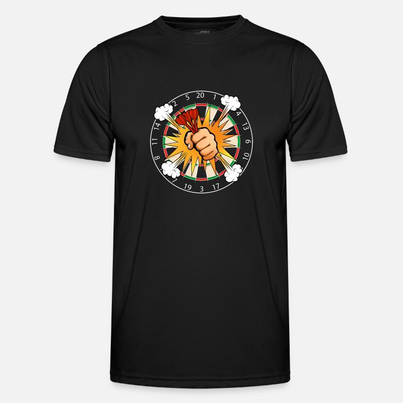 Dartboard Comic Boom - Männer Funktions-T-Shirt - Schwarz