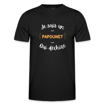 Je suis un papounet qui déchire - T-shirt sport Homme - noir - Devant - AI Model Male 178 dark (178cm)