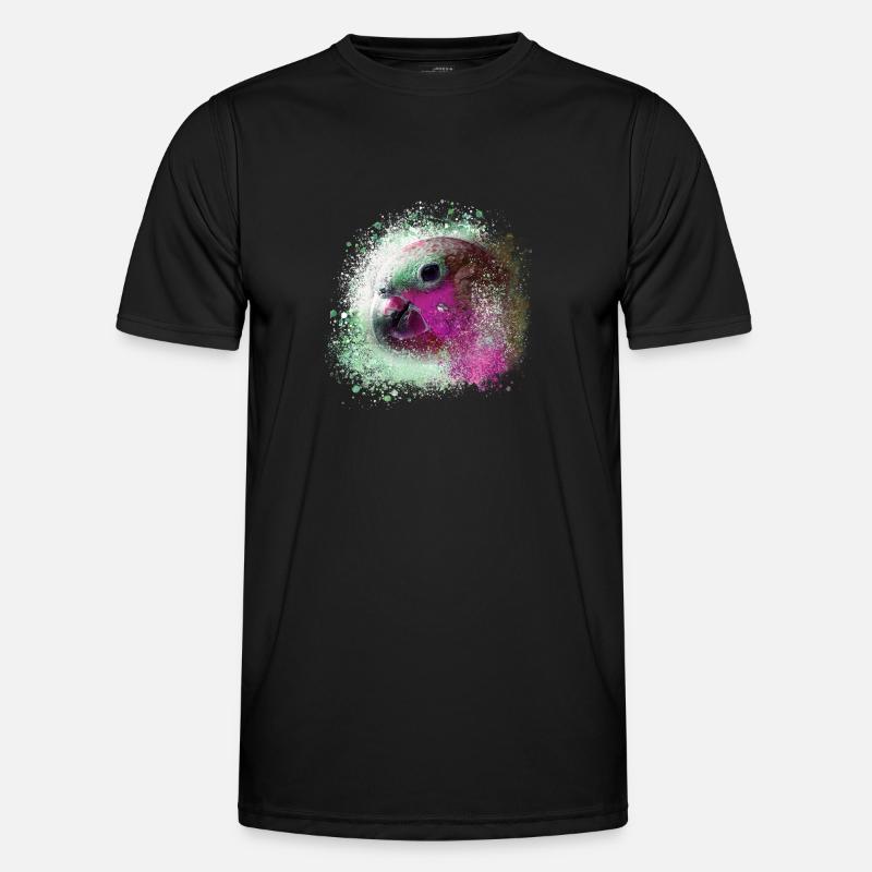 Papagei, ara, aquarell vogel, graffiti,bunt - Männer Funktions-T-Shirt - Schwarz