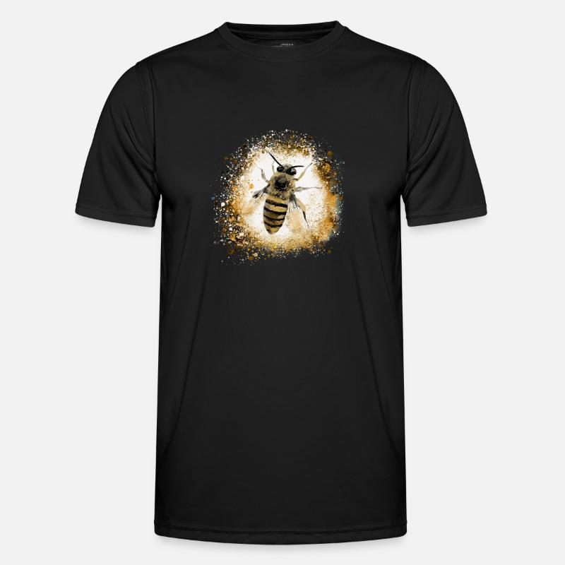 biene,gold,graffiti,malerei,wespe - Männer Funktions-T-Shirt - Schwarz