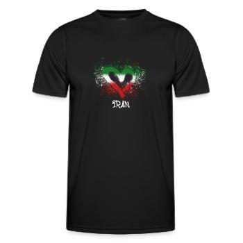 Iran,coeur,iran,drapeau,graffiti - T-shirt sport Homme - noir - Devant - AI Model Male 178 dark (178cm)