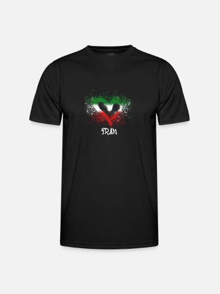 Iran,heart,iran,flag,graffiti - Men's Functional T-Shirt - black