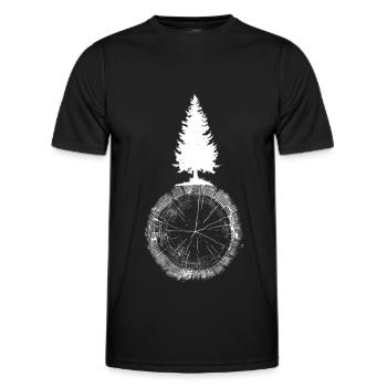 Annual Rings Tree for Forest Friends - Men's Functional T-Shirt - black - Front - AI Model Male 178 dark (178cm)