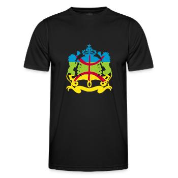 Morocco amazigh - T-shirt sport Homme - noir - Devant - AI Model Male 178 dark (178cm)