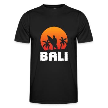Bali Surfer Surfen Surfergirl Surfbrett - Männer Funktions-T-Shirt - Schwarz - Vorne - AI Model Male 178 dark (178cm)