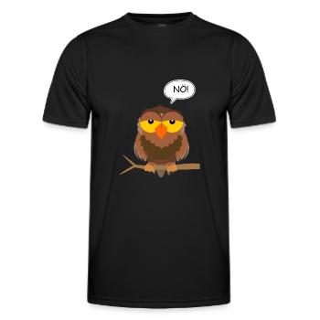 Eule Nö Nein Neinsager Kein Bock Faul Lustlos - Männer Funktions-T-Shirt - Schwarz - Vorne - AI Model Male 178 dark (178cm)