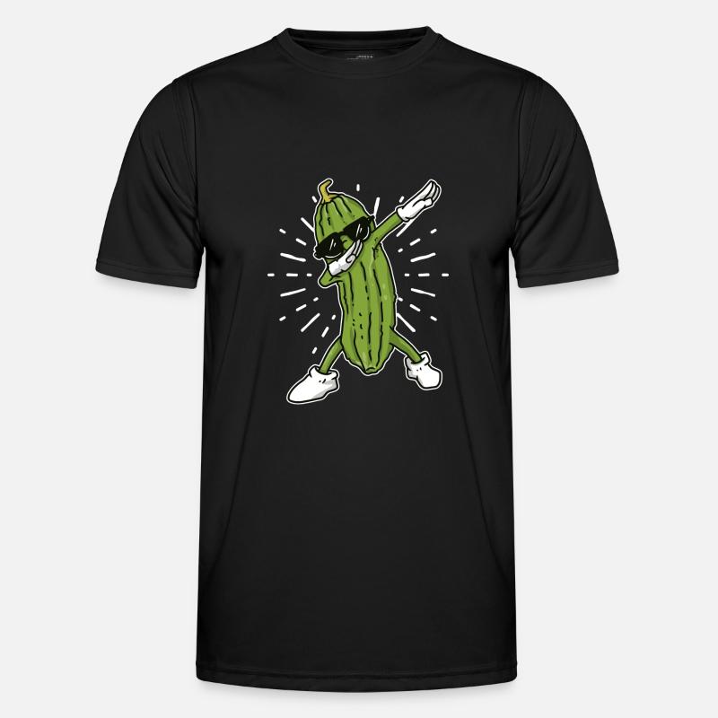 Dab cucumber cucumber dab vegetable lover vegan - Men's Functional T-Shirt - black