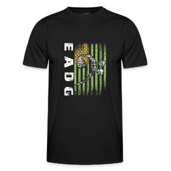 Notes de basse EADG avec drapeau américain - T-shirt sport Homme - noir - Devant - AI Model Male 178 dark (178cm)