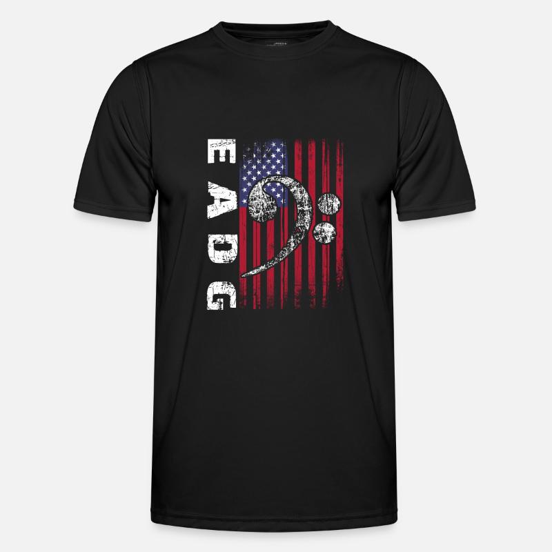 Notes de basse EADG avec drapeau américain T-shirt sport Homme