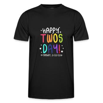 Happy Twosday 2.22.22 Mathématiciens colorés de deux jours - T-shirt sport Homme - noir - Devant - AI Model Male 178 dark (178cm)
