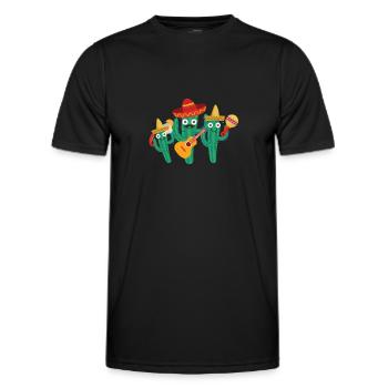 cactus family,Mexico,Mexican,Mariachi - Men's Functional T-Shirt - black - Front - AI Model Male 178 dark (178cm)