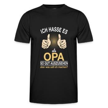 Opa Spruch - Männer Funktions-T-Shirt - Schwarz - Vorne - AI Model Male 178 dark (178cm)