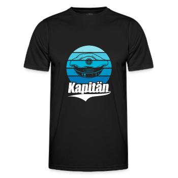 Kapitän Segler Bootsbesitzer Segeln - Männer Funktions-T-Shirt - Schwarz - Vorne - AI Model Male 178 dark (178cm)