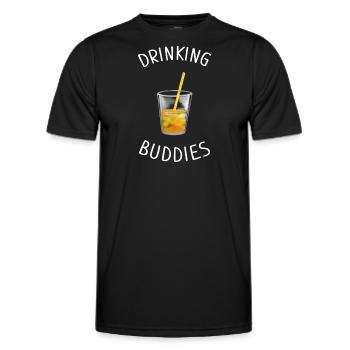 Aquarelle Copains à boire Famille Matching Jus - T-shirt sport Homme - noir - Devant - AI Model Male 178 dark (178cm)