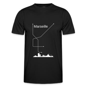 Marseille Stadt - Männer Funktions-T-Shirt - Schwarz - Vorne - AI Model Male 178 dark (178cm)