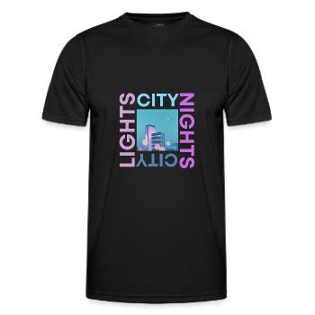 City lights city nights - Men's Functional T-Shirt - black - Front - AI Model Male 178 dark (178cm)