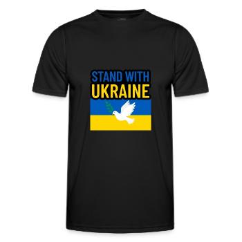 stand with Ukraine - Men's Functional T-Shirt - black - Front - AI Model Male 178 dark (178cm)
