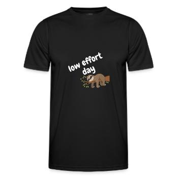 low effort day - Men's Functional T-Shirt - black - Front - AI Model Male 178 dark (178cm)