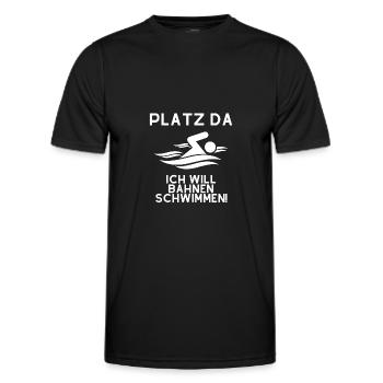 Platz da ich will Bahnen schwimmen - Männer Funktions-T-Shirt - Schwarz - Vorne - AI Model Male 178 dark (178cm)