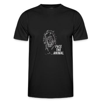 Face the Animal Lion - Männer Funktions-T-Shirt - Schwarz - Vorne - AI Model Male 178 dark (178cm)