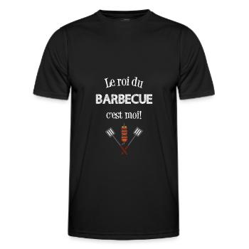 T-shirt le roi du barbecue c'est moi! cadeau - T-shirt sport Homme - noir - Devant - AI Model Male 178 dark (178cm)