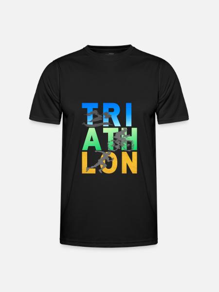 TRI ATH LON - Männer Funktions-T-Shirt - Schwarz