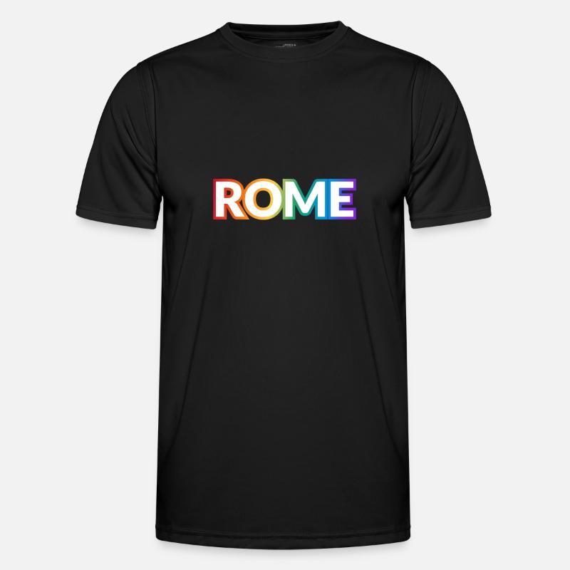 ROME PRIDE rainbow text - Men's Functional T-Shirt - black