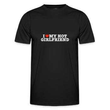 J’aime ma copine chaude - T-shirt sport Homme - noir - Devant - AI Model Male 178 dark (178cm)