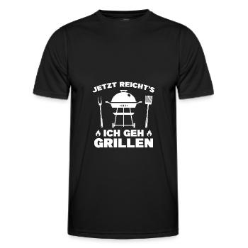 Ich geh grillen BBQ Grillsaison Grill - Männer Funktions-T-Shirt - Schwarz - Vorne - AI Model Male 178 dark (178cm)