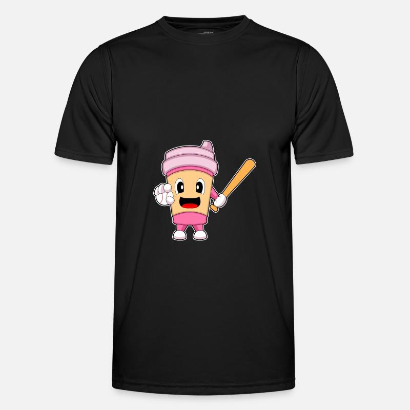 Coffee Baseball Baseball Bat - Men's Functional T-Shirt - black