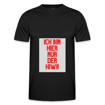 Ich bin hier nur der Hiwi - Männer Funktions-T-Shirt - Schwarz - Vorne - AI Model Male 178 dark (178cm)