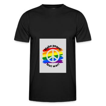 Make peace not war - Männer Funktions-T-Shirt - Schwarz - Vorne - AI Model Male 178 dark (178cm)