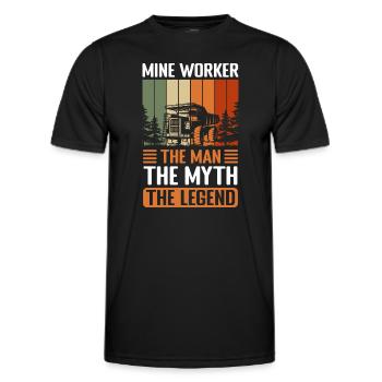 Bergmann Männer Minenarbeiter Helm - Männer Funktions-T-Shirt - Schwarz - Vorne - AI Model Male 178 dark (178cm)